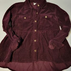 Cato Corduroy Jacket Eggplant Color Size Small ♥️